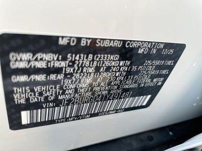 2026 Subaru OUTBACK Limited XT