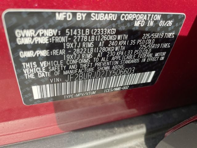 2026 Subaru OUTBACK Touring XT