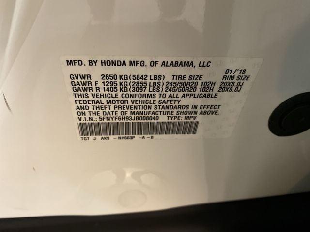 2018 Honda Pilot Touring
