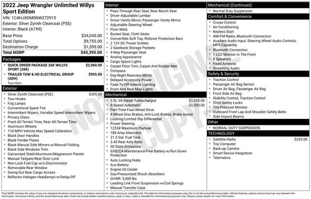 2022 Jeep Wrangler Unlimited Willys