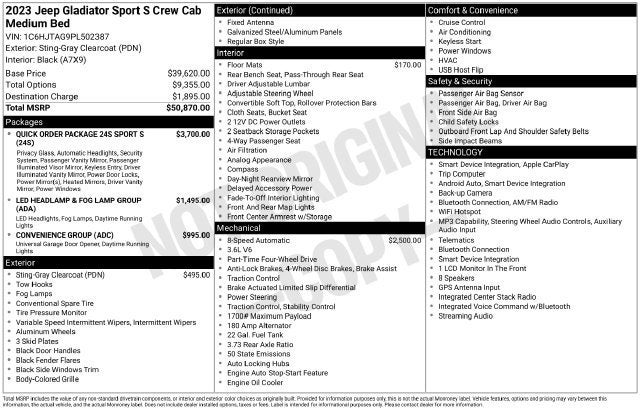 2023 Jeep Gladiator Sport S 4x4
