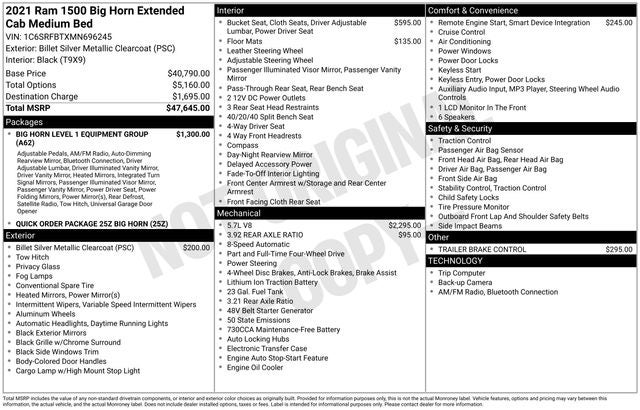 2021 RAM 1500 Big Horn/Lone Star