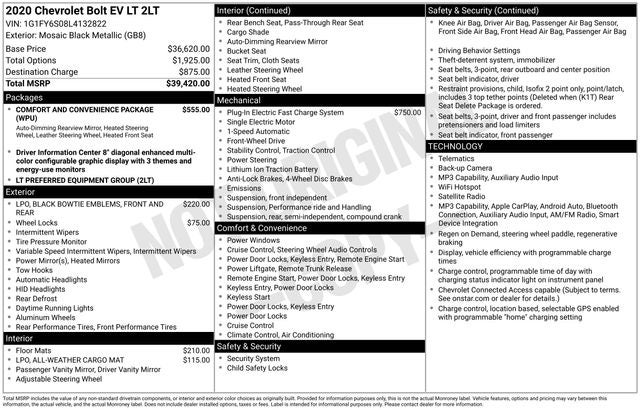 2020 Chevrolet Bolt EV LT