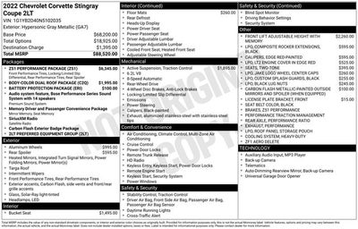 2022 Chevrolet Corvette Stingray 2LT