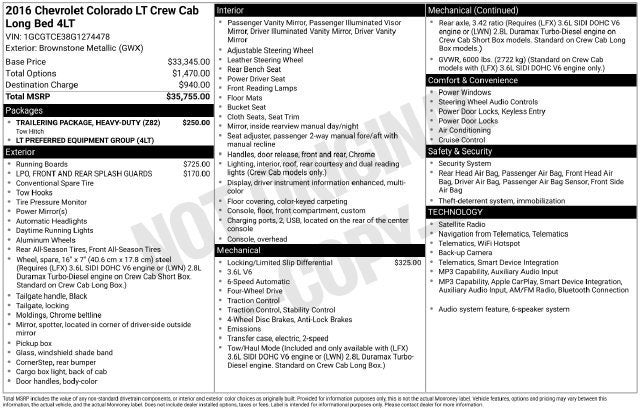 2016 Chevrolet Colorado 4WD LT