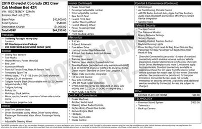 2019 Chevrolet Colorado ZR2