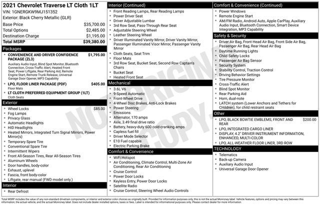 2021 Chevrolet Traverse LT 1LT