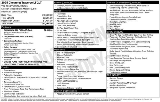 2025 Chevrolet Traverse LT 2LT