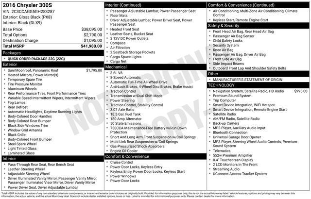 2016 Chrysler 300 300S