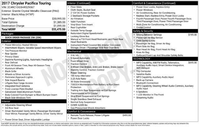 2017 Chrysler Pacifica Touring