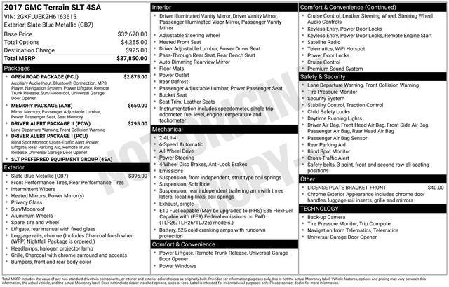 2017 GMC Terrain SLT