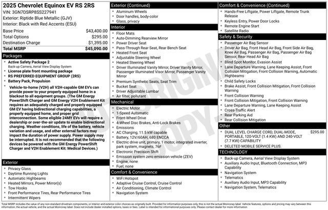 2025 Chevrolet Equinox EV RS