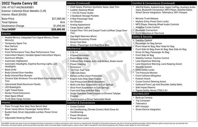2022 Toyota Camry SE