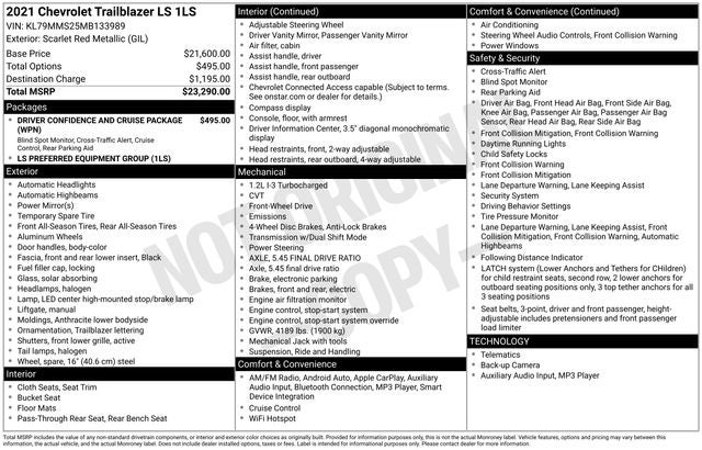 2021 Chevrolet TrailBlazer LS