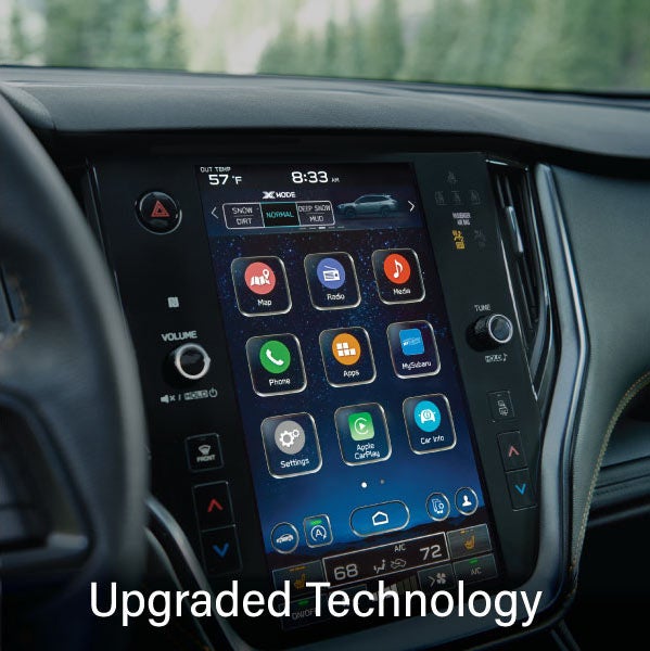 An 8-inch available touchscreen with the words &ldquo;Ugraded Technology&ldquo;. | Romain Subaru in Evansville IN
