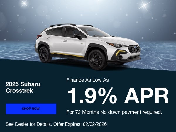 A finance offer for the 2025 Subarau Crosstrek
