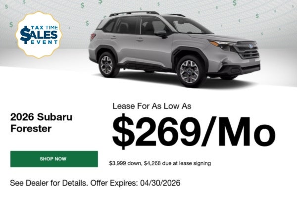 A lease offer for $269 a month for a 2026 Forester
