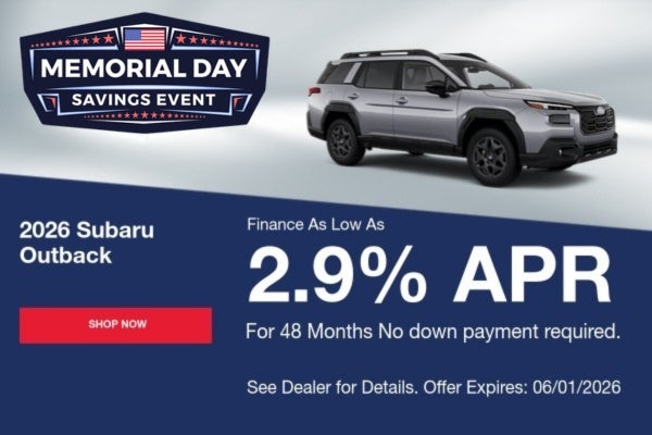 A finance offer for a 2026 Subaru Outback