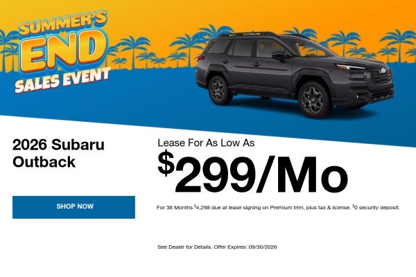 A lease offer for a 2026 Subaru Outback