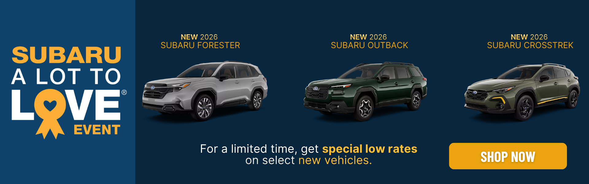 New 2026 Subaru Specials- A Lot to Love Event